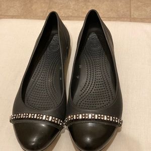 Black Women's Embellished Ballet Flats - Classic Comfort
